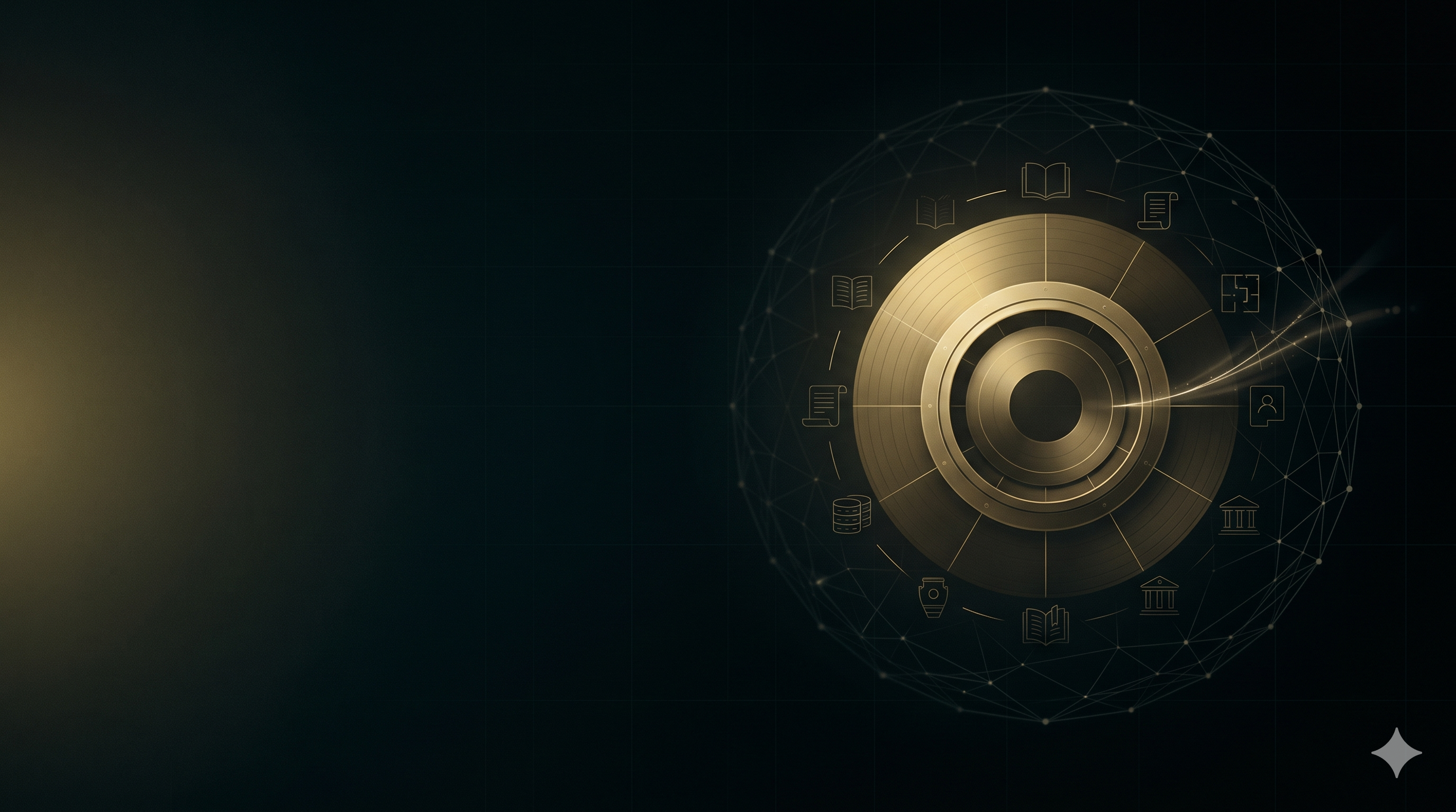 GoldenRecords institutional network diagram with libraries, universities, governments, museums, and publishers