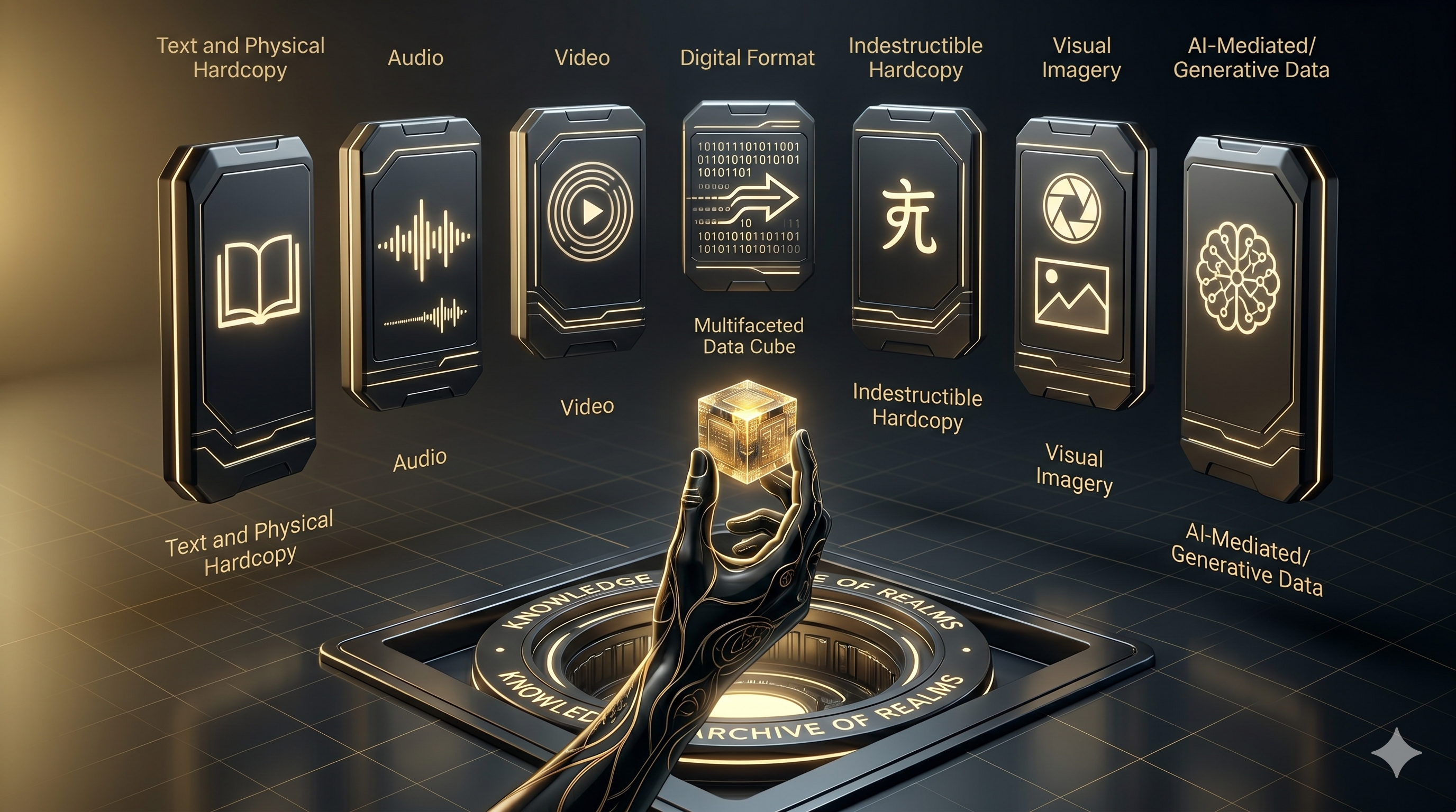 GoldenRecords global communication visual with multilingual symbols and archive orbit paths